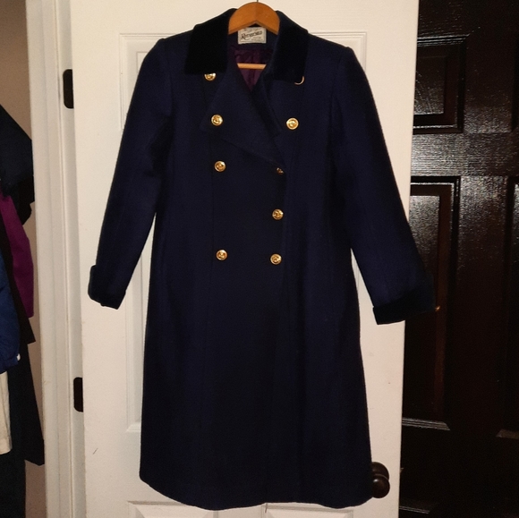 Rothschild Navy Girls Long Coat size 12 - Picture 11 of 12